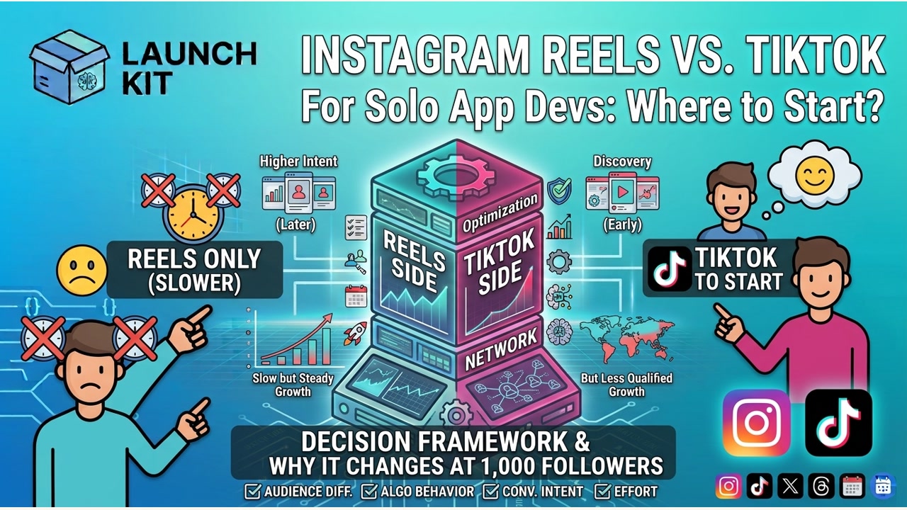 Instagram Reels vs. TikTok for App Promotion: Where Should a Solo Dev Actually Start? — Appsurge guide cover
